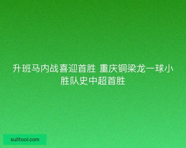 升班马内战喜迎首胜 重庆铜梁龙一球小胜队史中超首胜